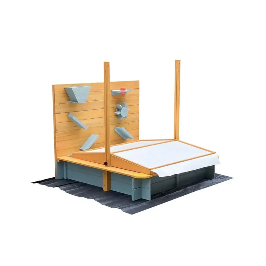 HOME DELUXE Zandbak met overkapping SANDY - hout/grijs