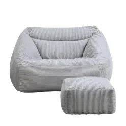 HOME DELUXE zitzak COSY lichtgrijs incl. krukje