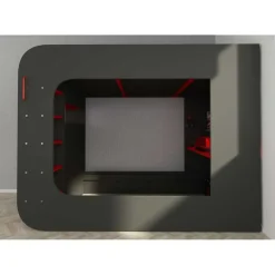 Hoogslaper Graham met gamebureau 120x200cm - antraciet/rood