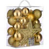 House of Seasons Kerstballen - 39 stuks - goud - ornamenten en piek