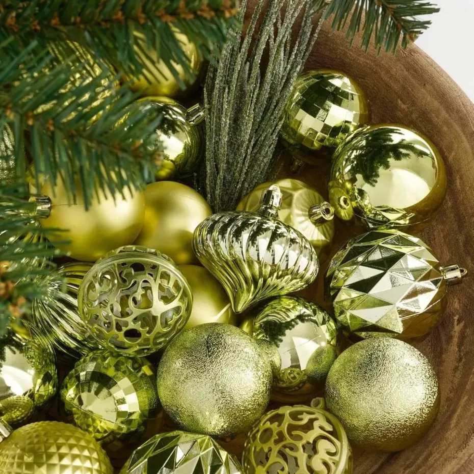 House of Seasons Kerstballen Set - 60 Stuks - Lichtgroen