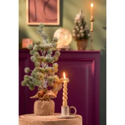 House of Seasons Kunstkerstboom in Jute - H45 x Ø23 cm - Groen Frosted