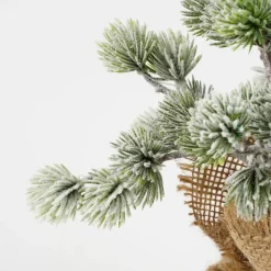 House of Seasons Kunstkerstboom in Jute - H45 x Ø23 cm - Groen Frosted