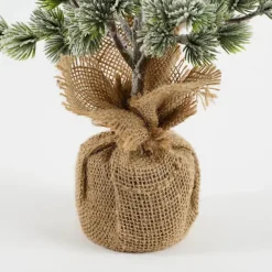 House of Seasons Kunstkerstboom in Jute - H45 x Ø23 cm - Groen Frosted