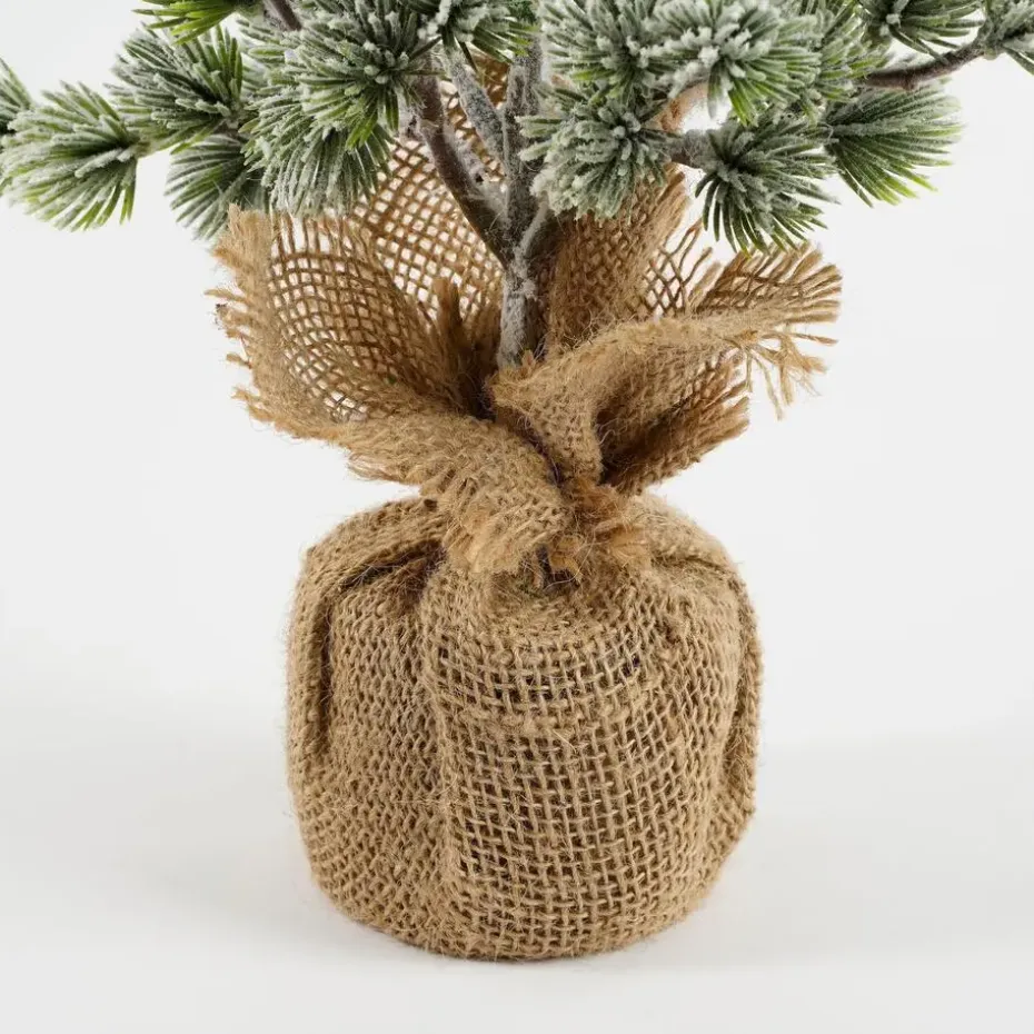 House of Seasons Kunstkerstboom in Jute - H45 x Ø23 cm - Groen Frosted