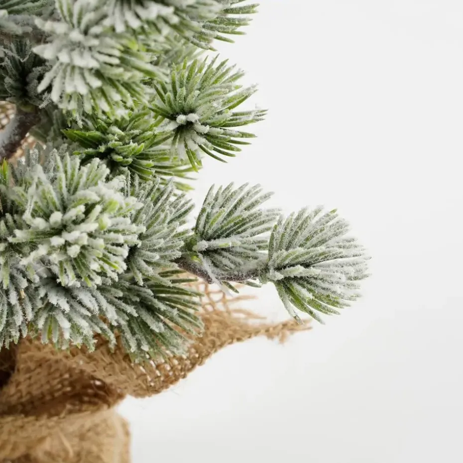 House of Seasons Kunstkerstboom in Jute - H55 x Ø25 cm - Groen Frosted