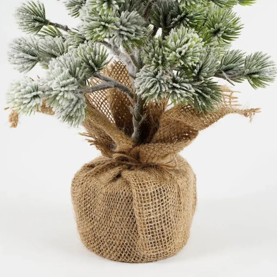 House of Seasons Kunstkerstboom in Jute - H55 x Ø25 cm - Groen Frosted