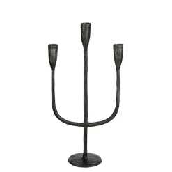 House of Seasons Stretto Kandelaar - L21 x B9,5 x H40,5 cm - Zwart