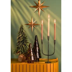 House of Seasons Stretto Kandelaar - L21 x B9,5 x H40,5 cm - Zwart