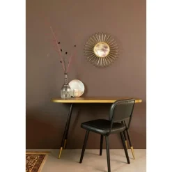 Housecraft Denise Consoletafel/ Wandtafel Hout 121x 91 cm Bruin/ Goud