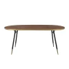 Housecraft Denise Eettafel Hout Ovaal 200x90 cm Bruin/ Goud