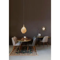Housecraft Denise Eettafel Hout Ovaal 200x90 cm Bruin/ Goud