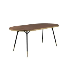 Housecraft Denise Eettafel Hout Ovaal 200x90 cm Bruin/ Goud