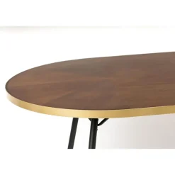 Housecraft Denise Eettafel Hout Ovaal 200x90 cm Bruin/ Goud