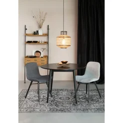 Housecraft Fabio Eettafel Rond Hout 100 cm Zwart