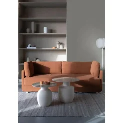 Housecraft Karula Bijzettafel Travetin-Look 60x60 cm Hoog Beige