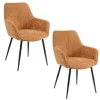 Housecraft Living Jez Eetkamerstoelen met armleuning Oranje - Set van 2