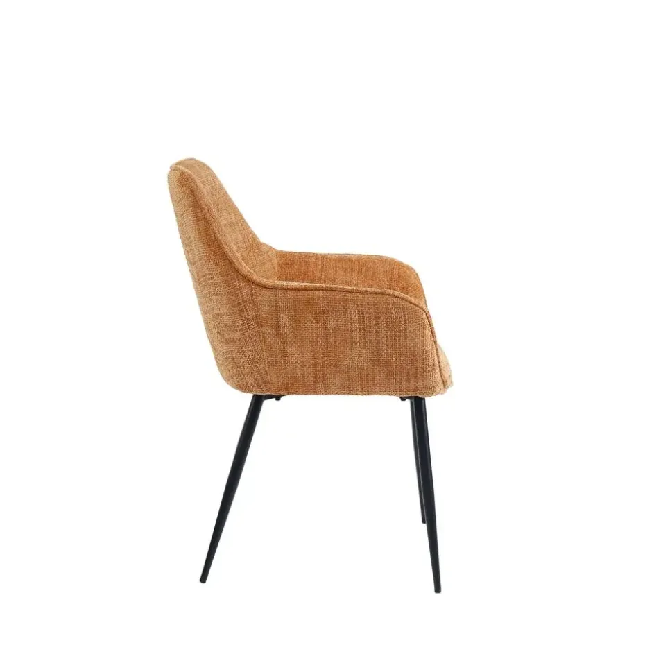 Housecraft Living Jez Eetkamerstoelen met armleuning Oranje - Set van 2