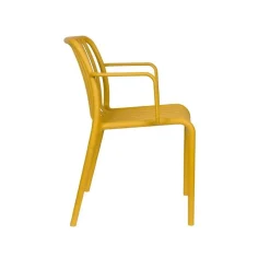 Housecraft Living Mante Tuinstoelen Armleuning Kunststof Geel - Set van 4