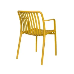 Housecraft Living Mante Tuinstoelen Armleuning Kunststof Geel - Set van 4