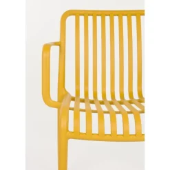 Housecraft Living Mante Tuinstoelen Armleuning Kunststof Geel - Set van 4