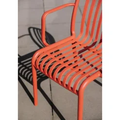 Housecraft Living Mante Tuinstoelen Armleuning Kunststof Terra/ Rood - Set van 4