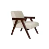 Housecraft Living Panadero Fauteuil met armleuning Hout Bruin donker/ Beige
