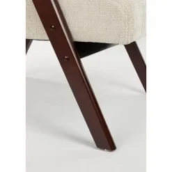 Housecraft Living Panadero Fauteuil met armleuning Hout Bruin donker/ Beige