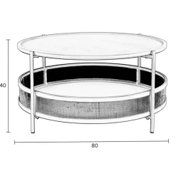 Housecraft Makoto Salontafel Rond 80x80 cm Zwart