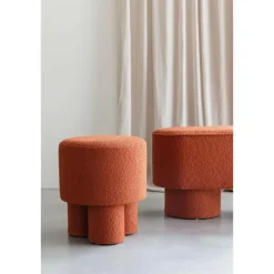 Housecraft Marcos Kruk/ Poef Bouclé Rood/ Bruin