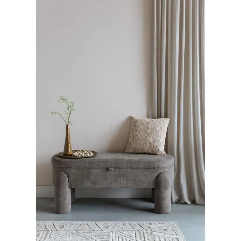 Housecraft Orly Bankje met opbergruimte 113 cm - Grijs