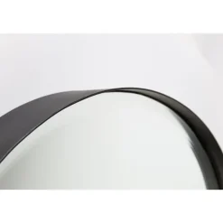 Housecraft Raj Spiegel/ Wandspiegel/ Badkamerspiegel Rond Metaal 60x60 cm Zwart