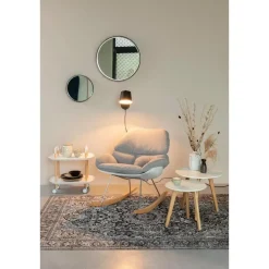 Housecraft Raj Spiegel/ Wandspiegel/ Badkamerspiegel Rond Metaal 60x60 cm Zwart