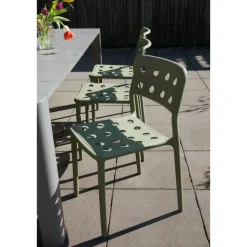 Housecraft Serra Tuinstoel/ Eetkamerstoelen Kunststof Geel - Set van 4