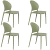 Housecraft Sjoerd Tuinstoelen/ Eetkamerstoelen Kunststof Groen - Set van 4