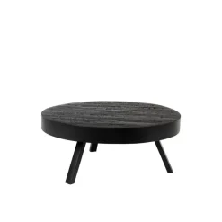 Housecraft Suri Salontafel Rond Hout Teak 70 cm Zwart