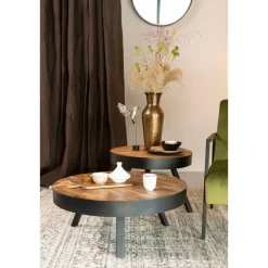 Housecraft Suri Salontafel Rond Hout Teak 70 cm Bruin