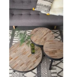 Housecraft Suri Salontafel Rond Hout Teak 70 cm Bruin