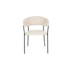 Housecraft Zeri Eetkamerstoelen armleuning Off white/ Zwart - Set van 2