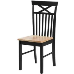 HOUSTON - Eetkamerset - Zwart - Rubberhout