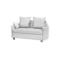 HOVIN - Slaapbank 2-zits - Lichtgrijs - Polyester