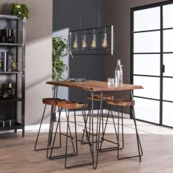 Hoyz - Bartafel Edge - Massief Acaciahout - Industrieel - 130x70x92