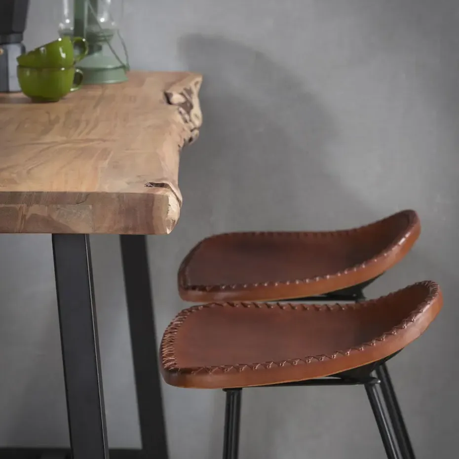 Hoyz - Bartafel Live Edge - 125cm Breed - 4 Personen - Hout - Bruin