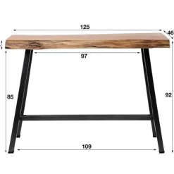 Hoyz - Bartafel Live Edge - 125cm Breed - 4 Personen - Hout - Bruin