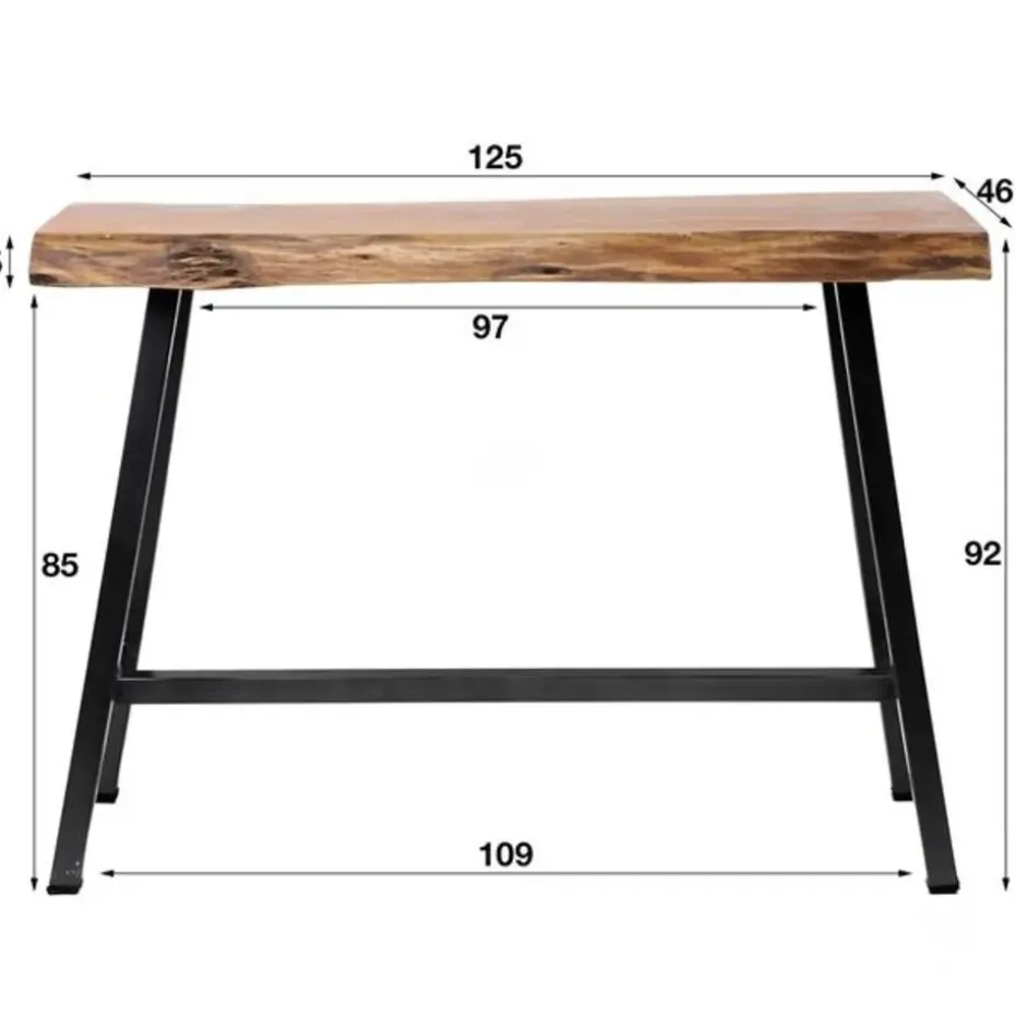 Hoyz - Bartafel Live Edge - 125cm Breed - 4 Personen - Hout - Bruin