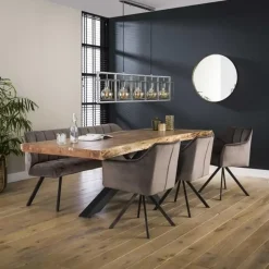 Hoyz - Eetkamerbank Raster - 180cm Breed - 3 Personen - Grijs