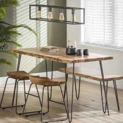 Hoyz - Eetkamertafel Edge - Hout - Bruin - 130x70x77