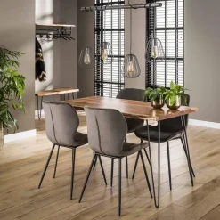 Hoyz - Eetkamertafel Edge - Hout - Bruin - 130x70x77