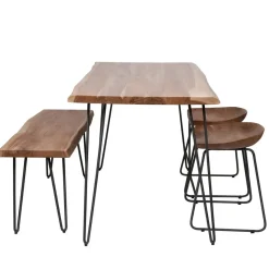 Hoyz - Eetkamertafel Edge - Hout - Bruin - 130x70x77