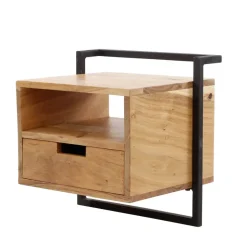 Hoyz - Hangend Nachtkastje - Zwart - 1 Lade - Open Vak Air Solid